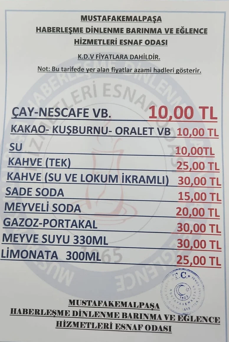 Mustafakemalpasa Cay Fiyatlari